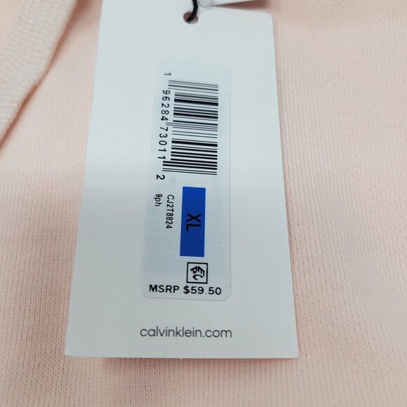 Calvin Klein Womens XL Hoodie Peach Sleeveless Cropped Drawstring Pocket $59 NEW - Picture 4 of 7